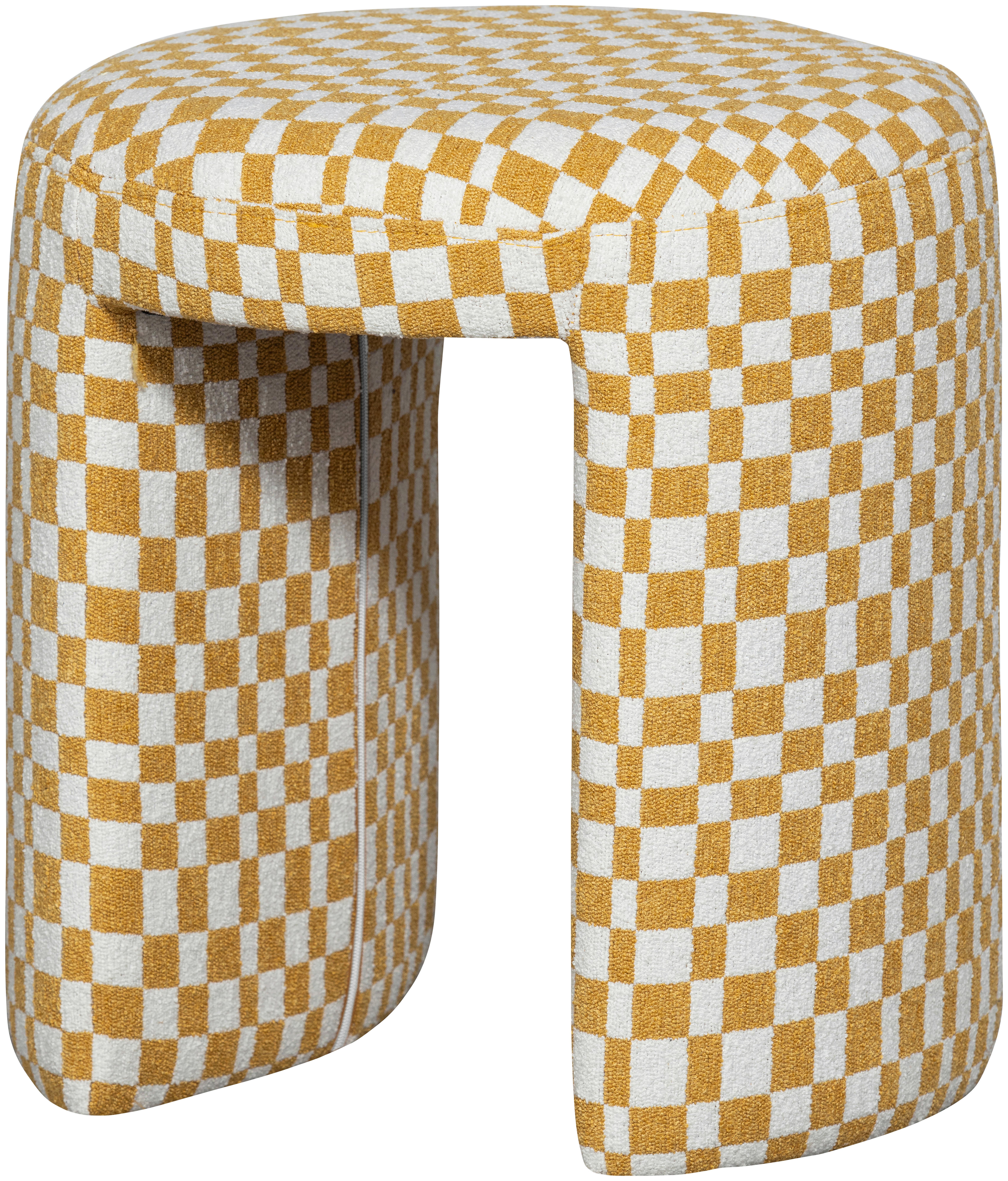 Hocker Charlie Weiß, Gelb B: 45cm - Gelb/Weiß, Design, Textil (45/47/45cm) - Livetastic