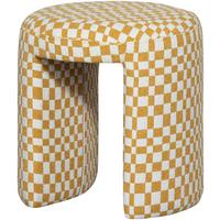 HOCKER Charlie Weiß, Gelb B: 45cm - Gelb/Weiß, Design, Textil (45/47/45cm) - Livetastic
