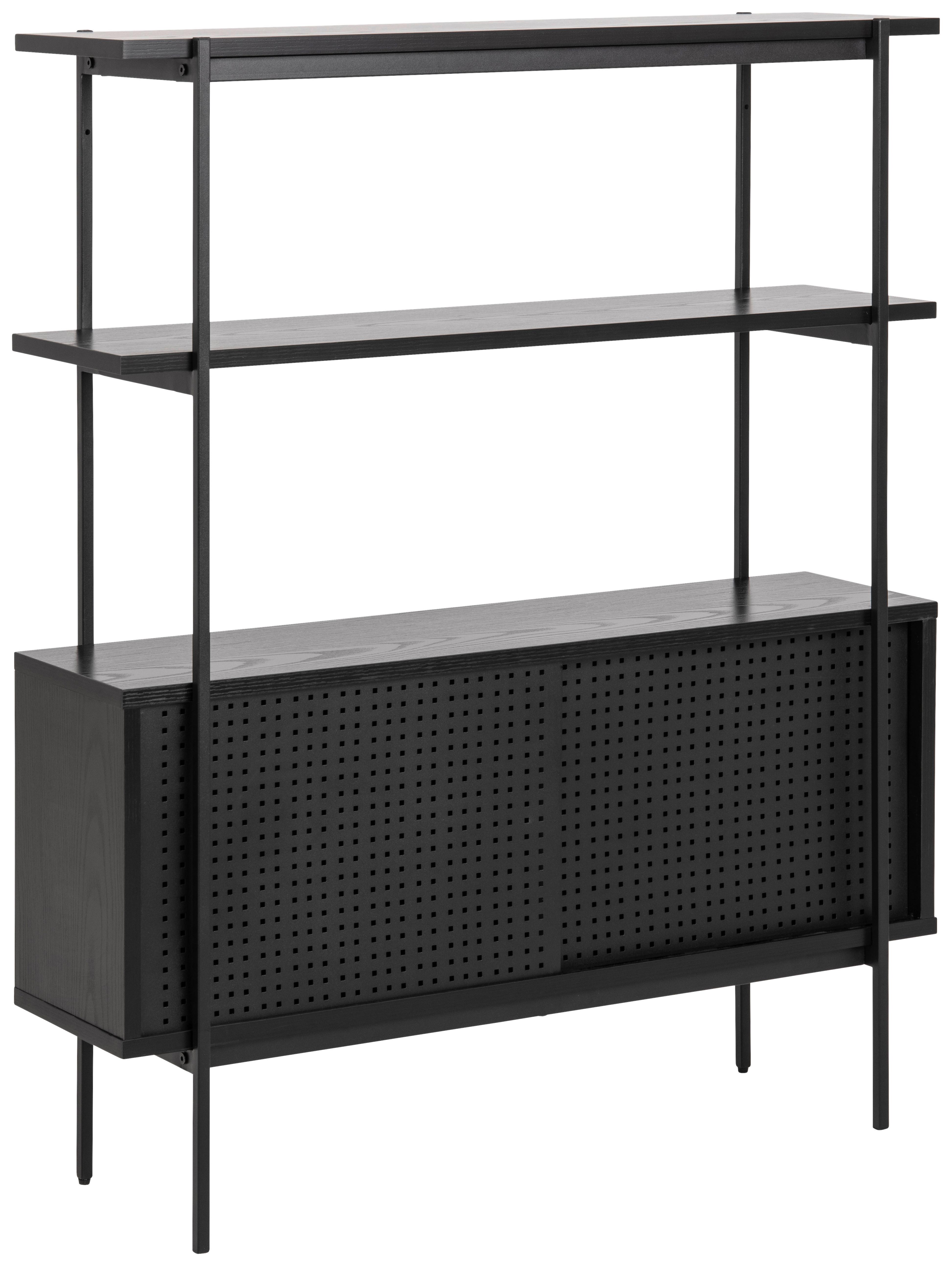 REGÁLOVÝ DÍL ANGUS - černá, Moderní, kov/kompozitní dřevo (94/113,8/27cm)