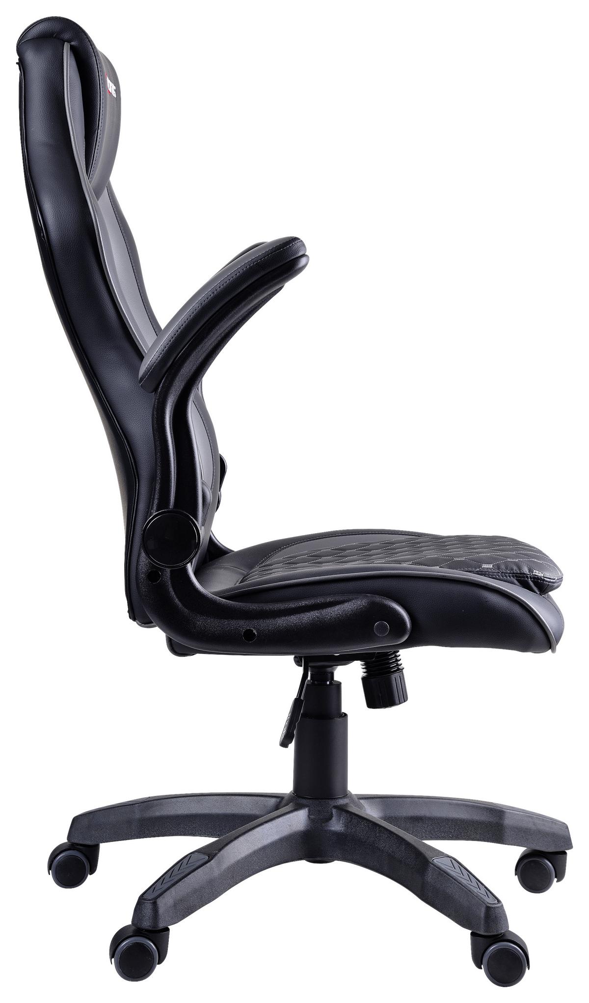 Gaming Stuhl Racing Kappa Mit Wippmechanik Schwarz/grau - Schwarz/Grau, Basics, Holz/Kunststoff (68,5/112-123/65,5cm)