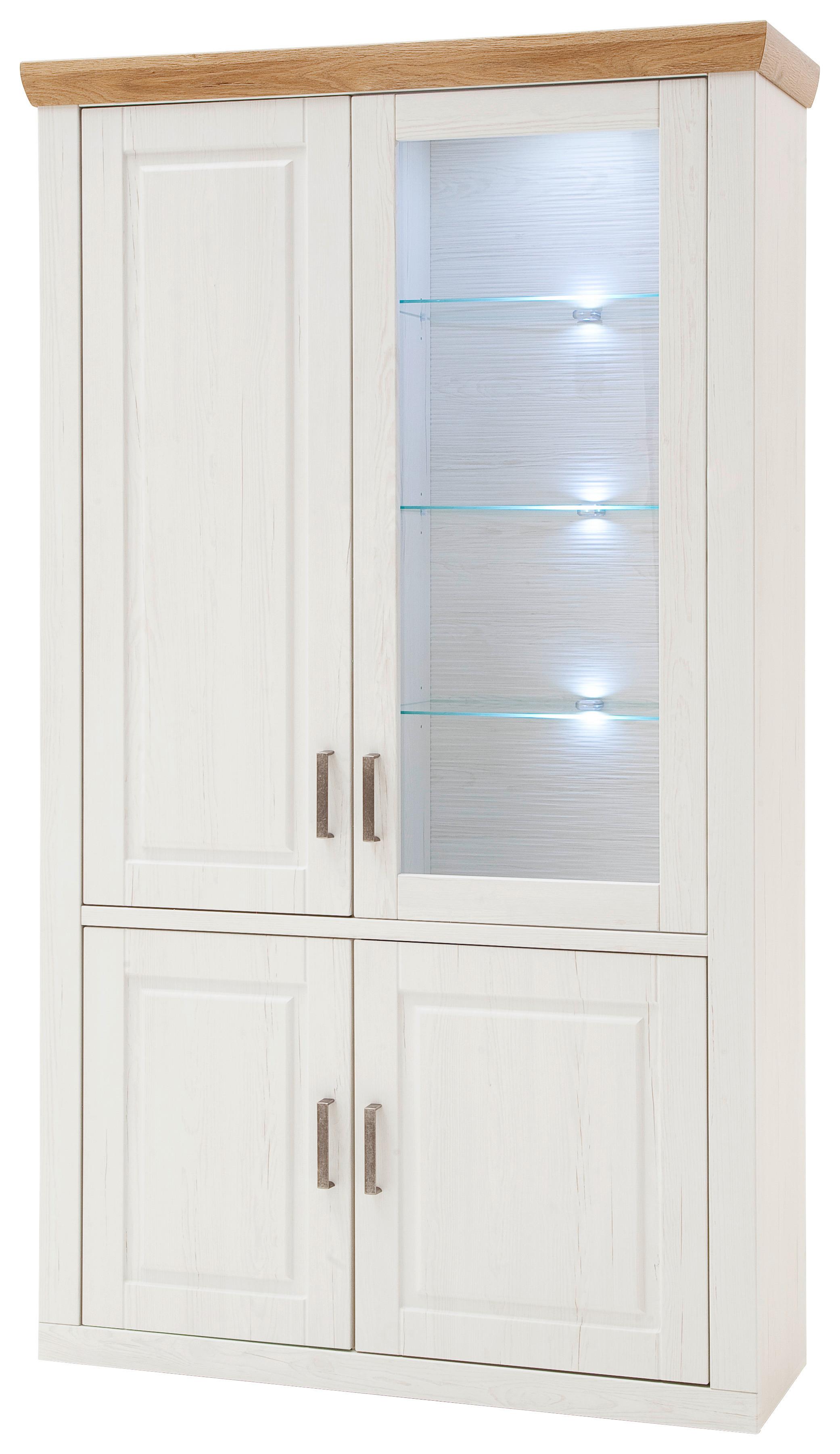 Vitrine Brixen B: 118 Cm Eiche/pinie Dekor - Eichefarben/Pinienfarben, Basics, Glas/Holzwerkstoff (118/210/40cm) - Livetastic
