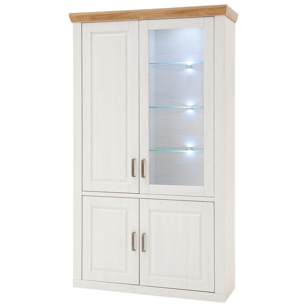 Vitrine Brixen B: 118 cm Eiche/Pinie Dekor
