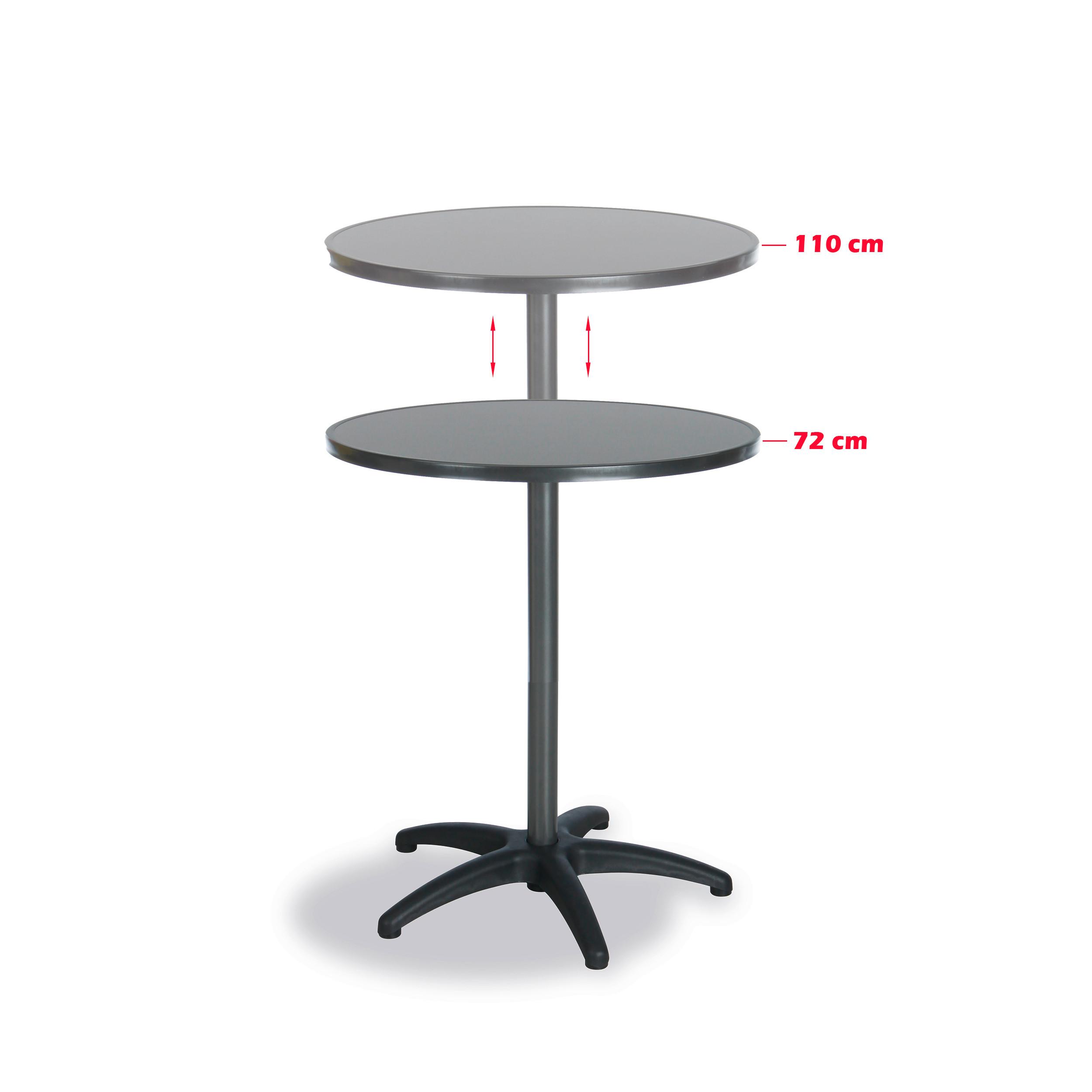 Gartentisch Duo–stehtisch Rund Verstellbar - Anthrazit, Basics, Metall (70/72/110/70cm)