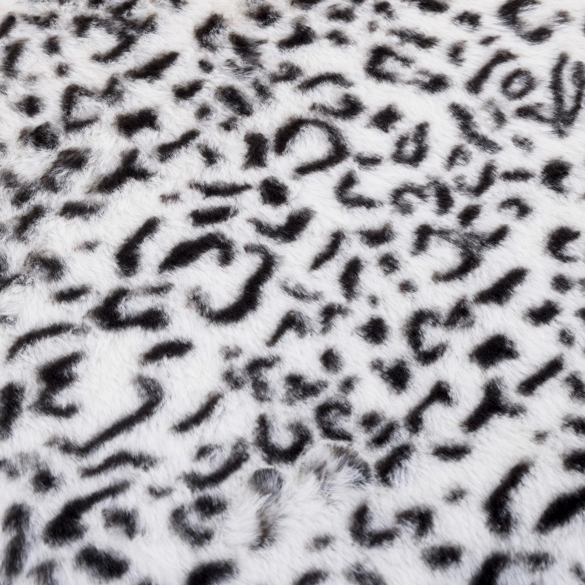 Leopardia taburetka LEO, biela/čierna umelá kožušina - čierna/biela, Lifestyle, kov/kompozitné drevo (38/43/38cm) - Mömax