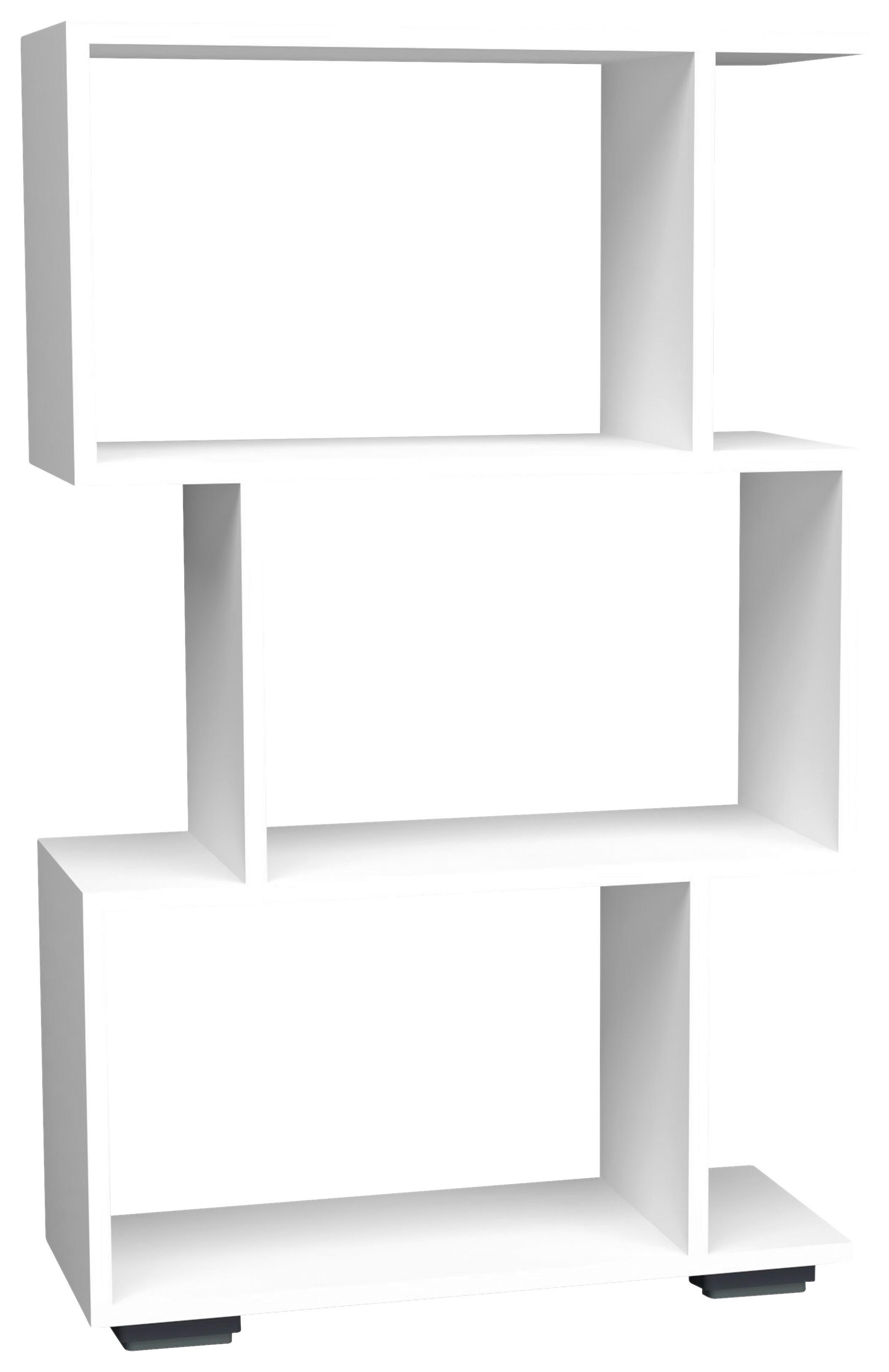 Regal Palusa Weiß B: 60 cm - Silberfarben/Weiß, Design, Holzwerkstoff (60/97/24cm) - MID.YOU