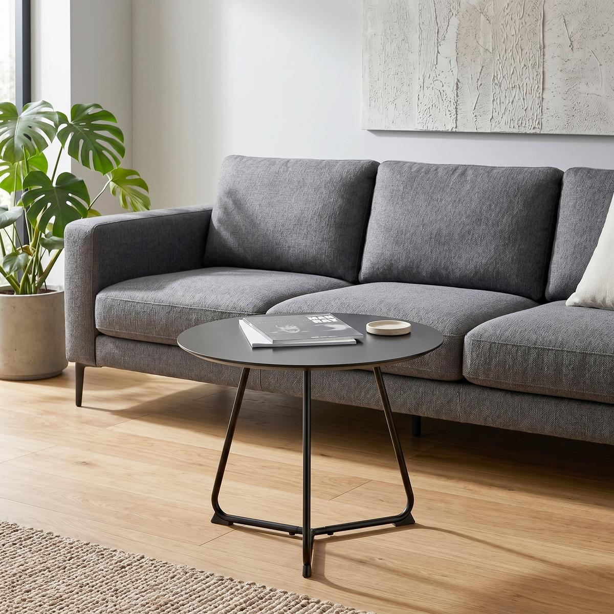 KONFERENČNÝ STOLÍK MICA 55CM - čierna, Modern, kov/kompozitné drevo (55/55/46cm) - Mömax