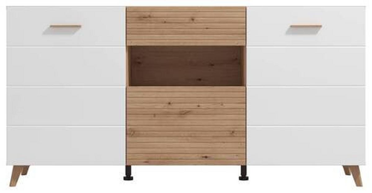Tálalószekrény Bretagne - tölgyfa színű/fehér, Modern, faalapú anyag (173/87,5/41,5cm) - Best Price