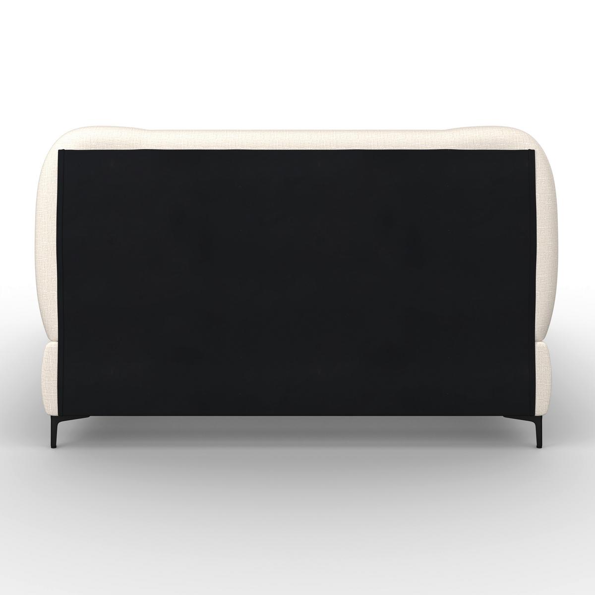 Čalouněná postel GLARIS 160x200 cm, krémová - černá/barvy dubu, Moderní, kov/dřevo (160/200cm) - Bessagi Home