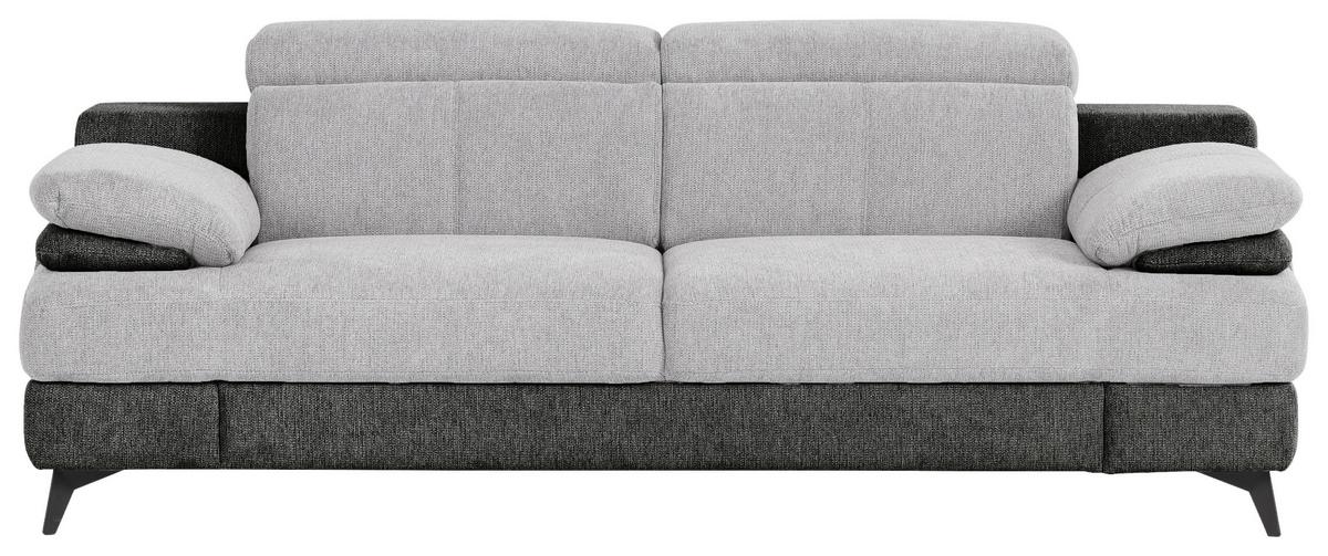 2-sitzer-sofa Titus Graphit-/silberfarben - Silberfarben/Schwarz, Design, Textil (205/80/104cm) - Livetastic
