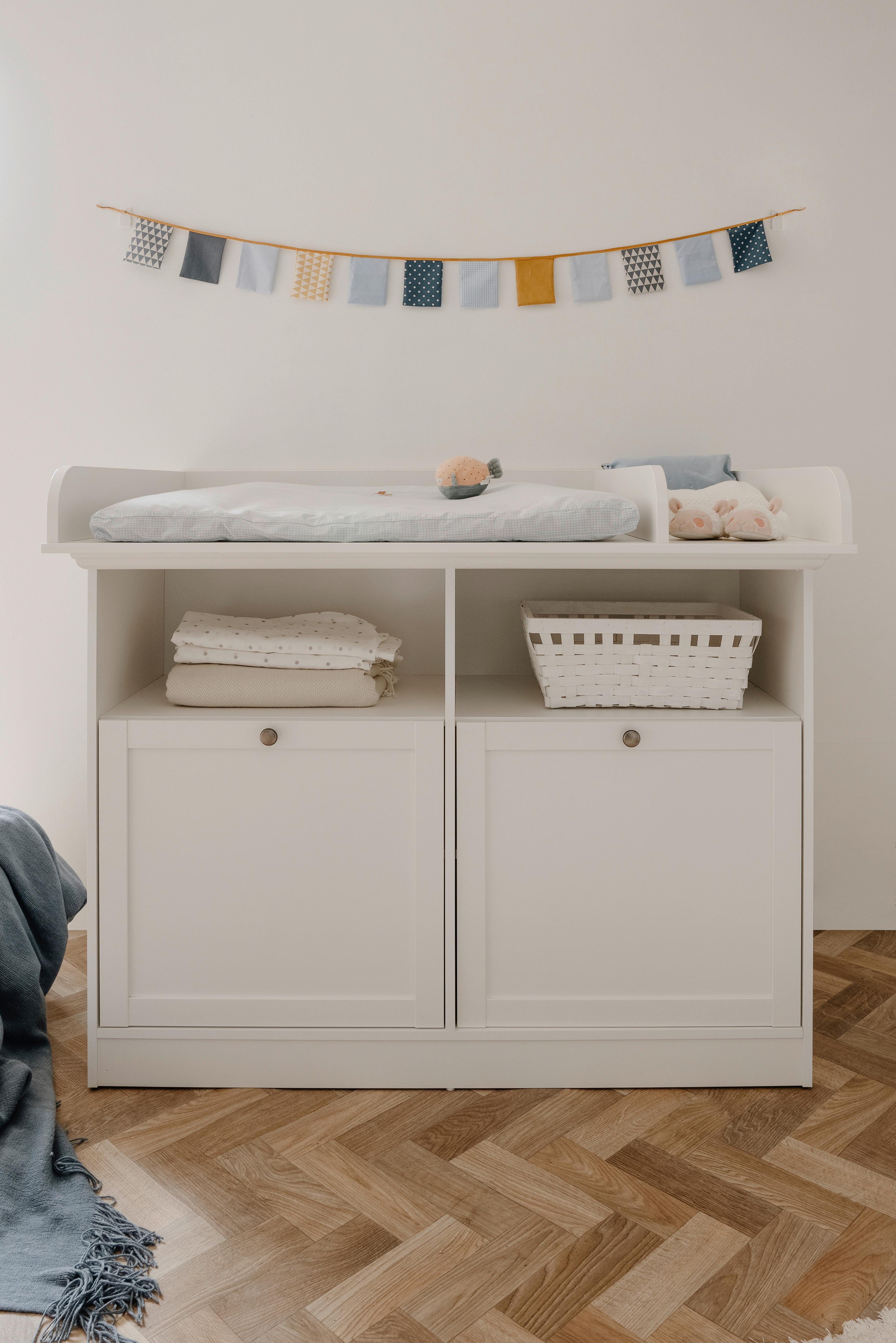 Wickelkommode Landwood B: 120 Cm Weiß 2 Türen - Weiß, Basics, Holzwerkstoff (120/100/77cm) - MID.YOU