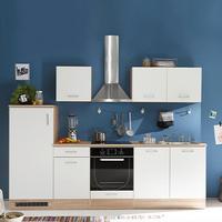 Küchenzeile Welcome Andy ohne Geräte 270 cm Weiß/Eiche Dekor - Weiß/Sonoma Eiche, MODERN, Holzwerkstoff (270/195/60cm)