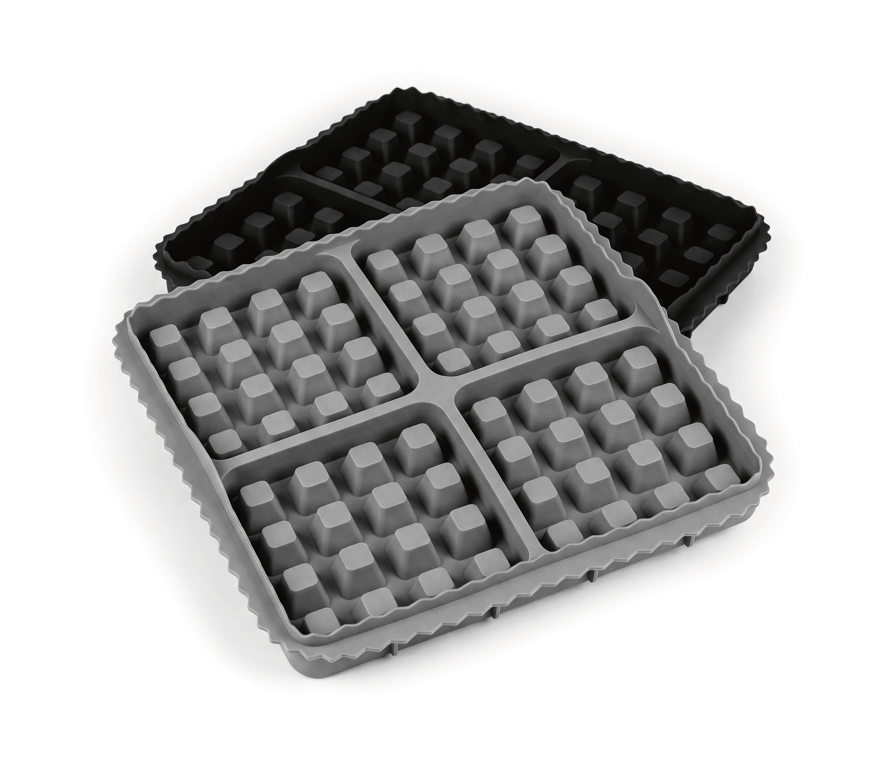 Backform Silikon LxBxH: 20,5x20,5x3 cm - Schwarz/Grau, Basics, Kunststoff (20,5/20,5/3cm)