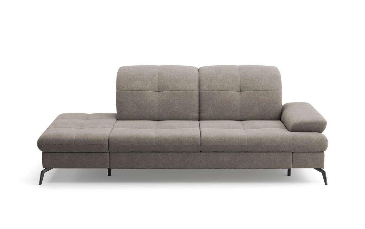 Récamiere Amica E, Schlammfarben B: 231 - Schlammfarben/Schwarz, KONVENTIONELL, Textil (231/90/122cm) - Sit & More