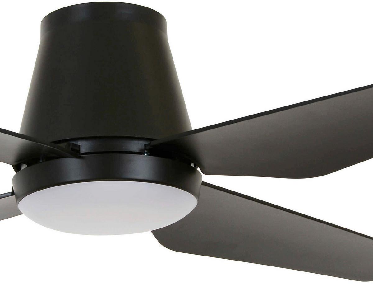 Deckenventilator Aria Schwarz 4-Flügel, Led-Leuchte - Schwarz, Basics, Kunststoff (122/21cm) - P & B