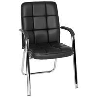 Besucherstuhl Borne Schwarz - Chromfarben/Schwarz, MODERN, Kunststoff/Textil (54/93/44cm) - MID.YOU