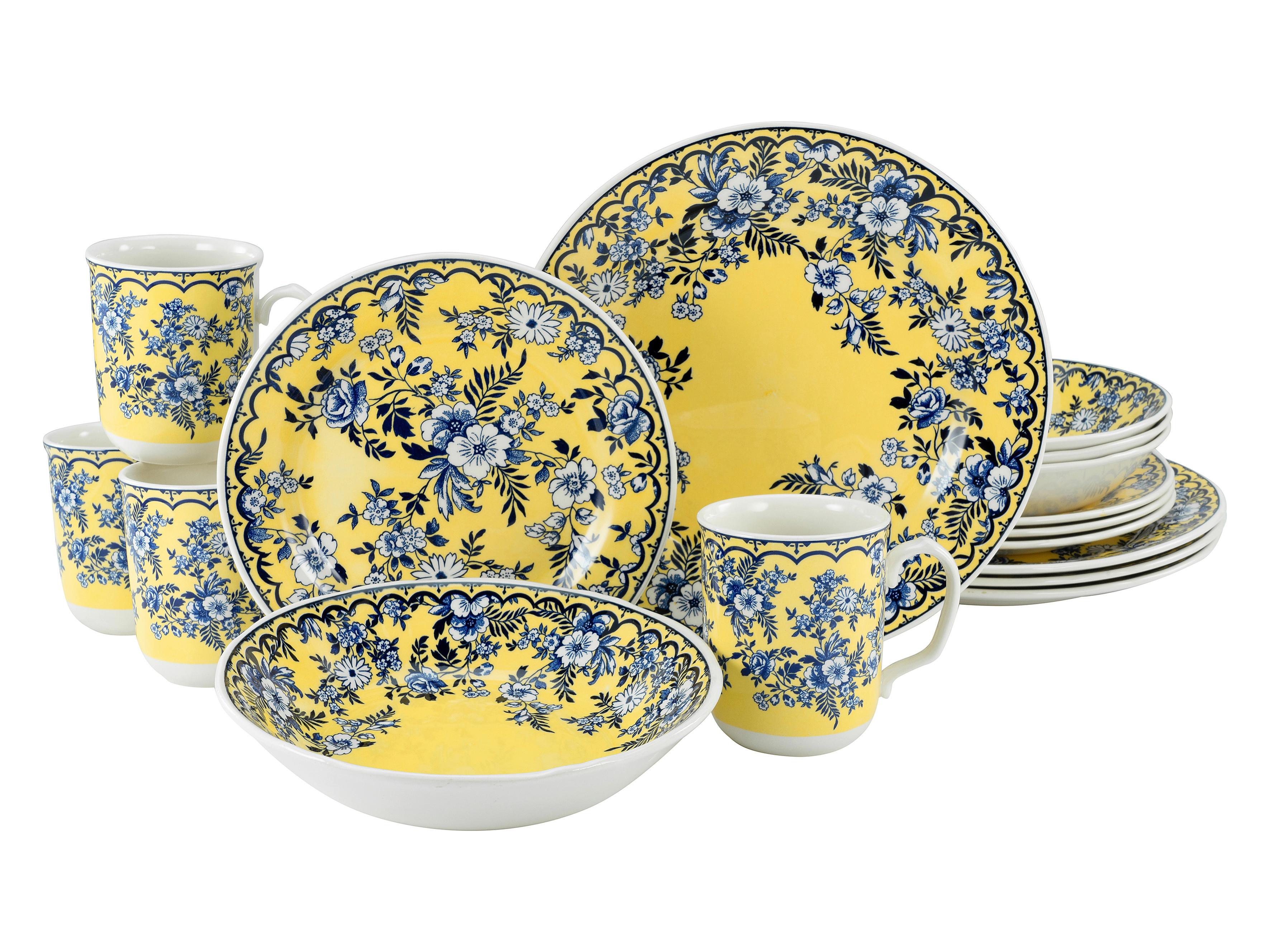 Kombiservice Keramik 4 Personen Geschirr Set - Gelb, Basics, Keramik - Creatable