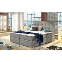 Boxspringbett 160x200 Inez Hellgrau - Silberfarben/Hellgrau, MODERN, Textil (160/200cm) - MID.YOU