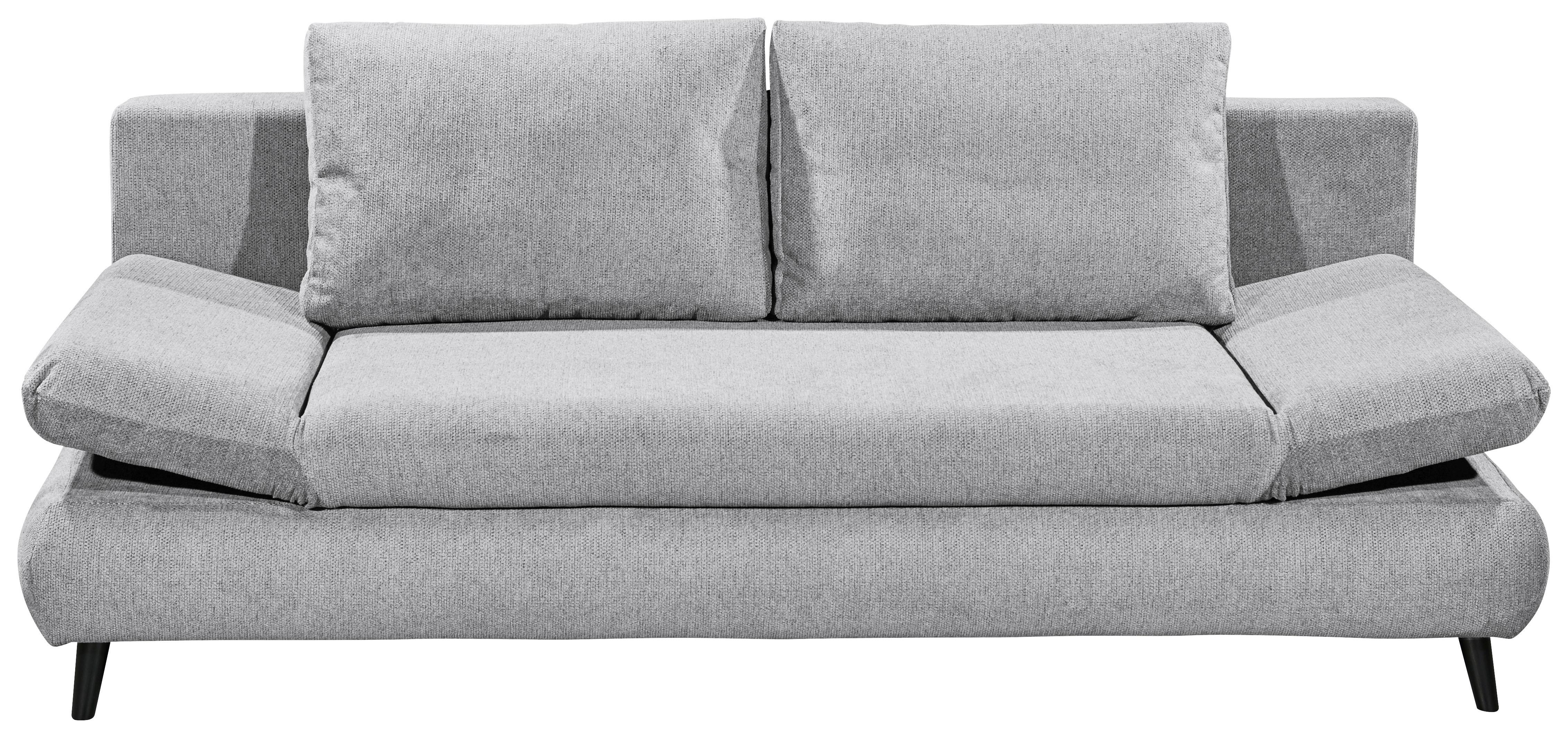 Schlafsofa Sunny 3DL Hellgrau B: 212 cm - Hellgrau/Schwarz, KONVENTIONELL, Holzwerkstoff/Textil (212/88/101cm) - MID.YOU