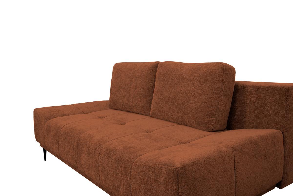 Schlafsofa Malpenza Rostfarben B: 199 cm - Rostfarben/Schwarz, Trend, Textil (199/91/110cm)