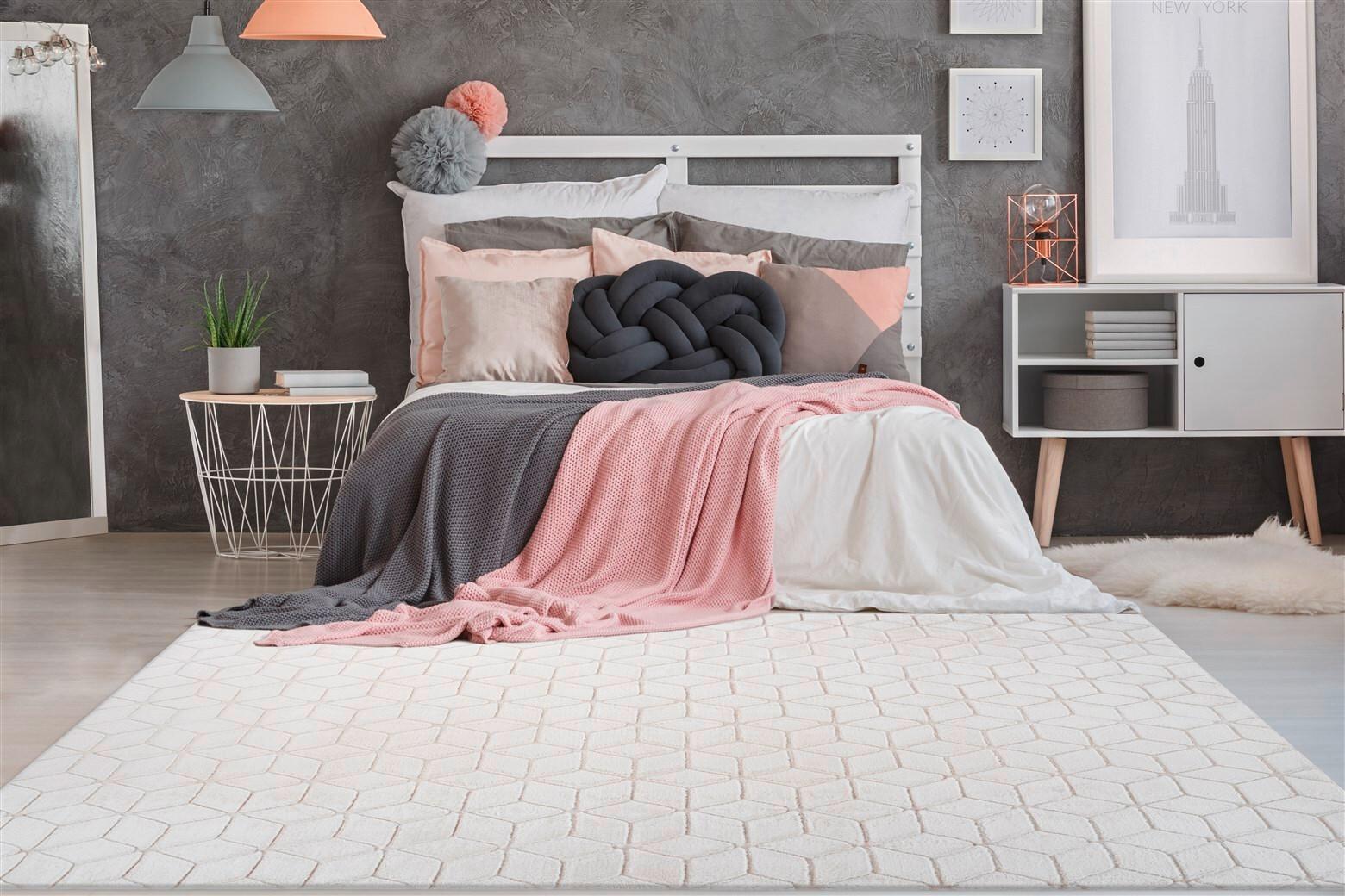 Teppich Creme, Weiß Vivica 125, BxL: 160x230 cm - Creme/Weiß, KONVENTIONELL, Textil (160/230cm)