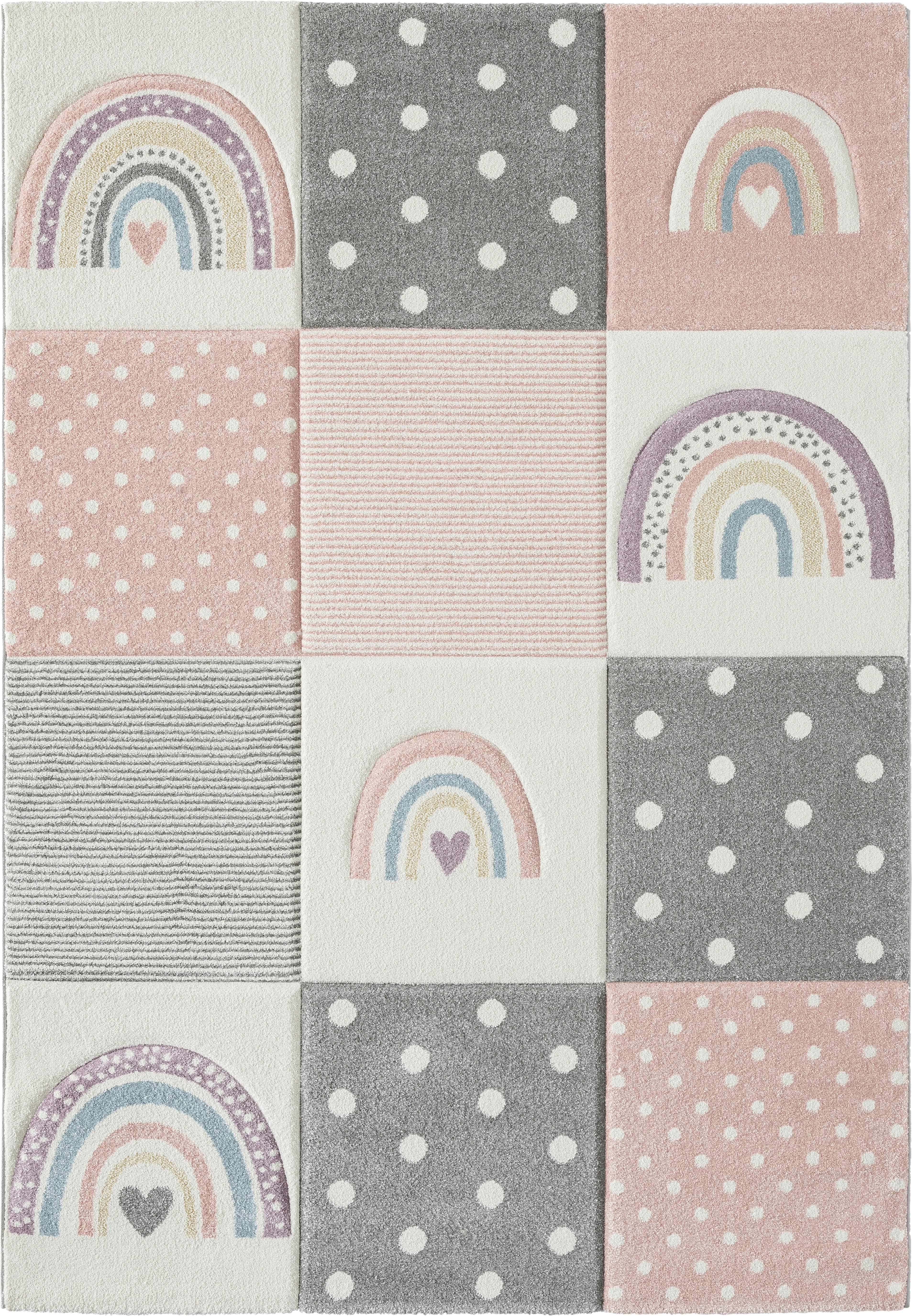 Kinderteppich Pastel Kids 40049 - Hellgrau/Altrosa, Basics, Textil (120/170cm)