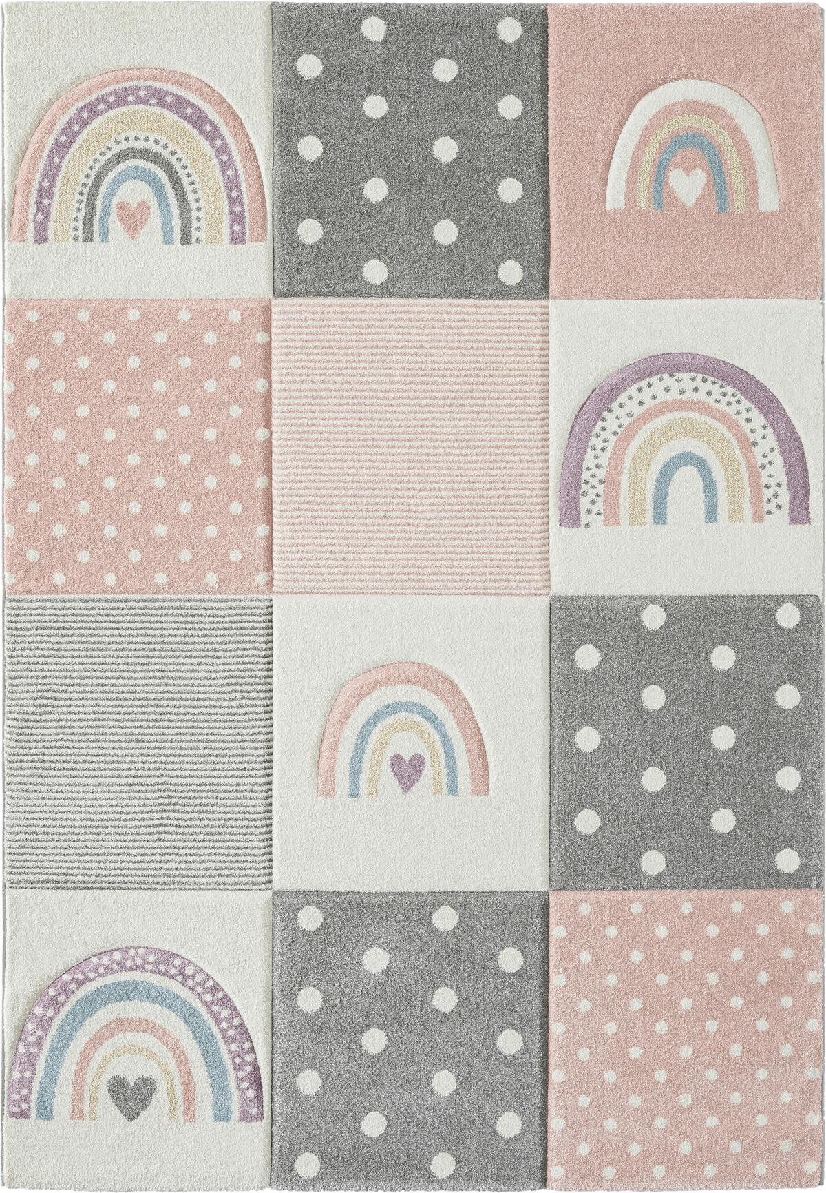 Kinderteppich Pastel Kids 40049 - Hellgrau/Altrosa, Basics, Textil (80/150cm)