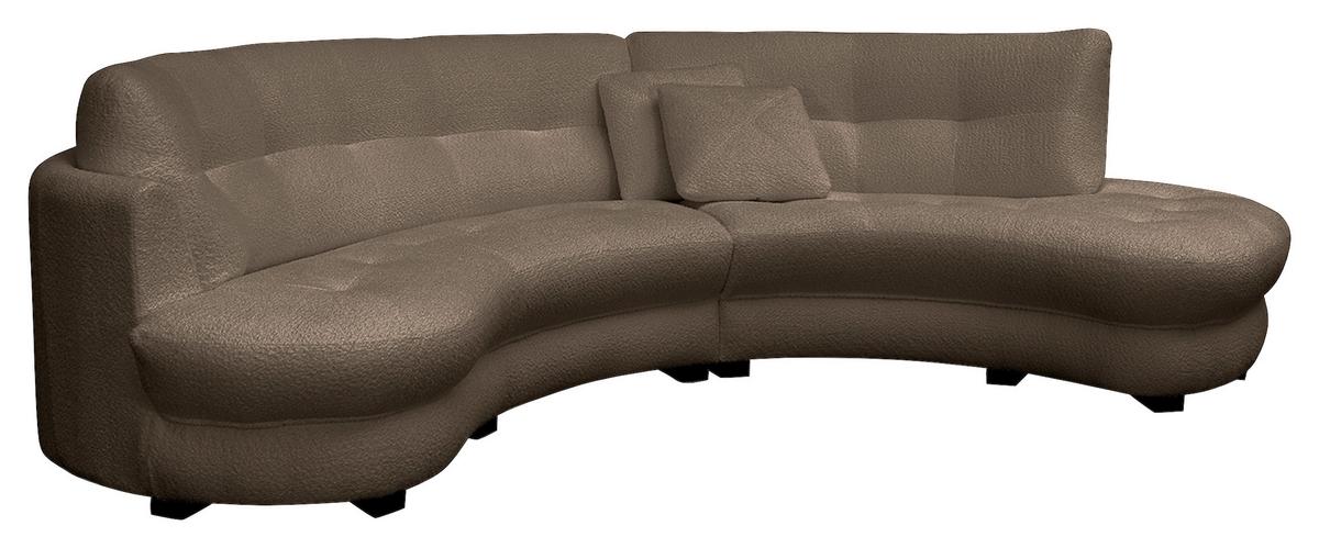 Ecksofa Bretania, Braun S: 300x113 cm - Schwarz/Weiß, Design, Textil (300/113cm) - Livetastic