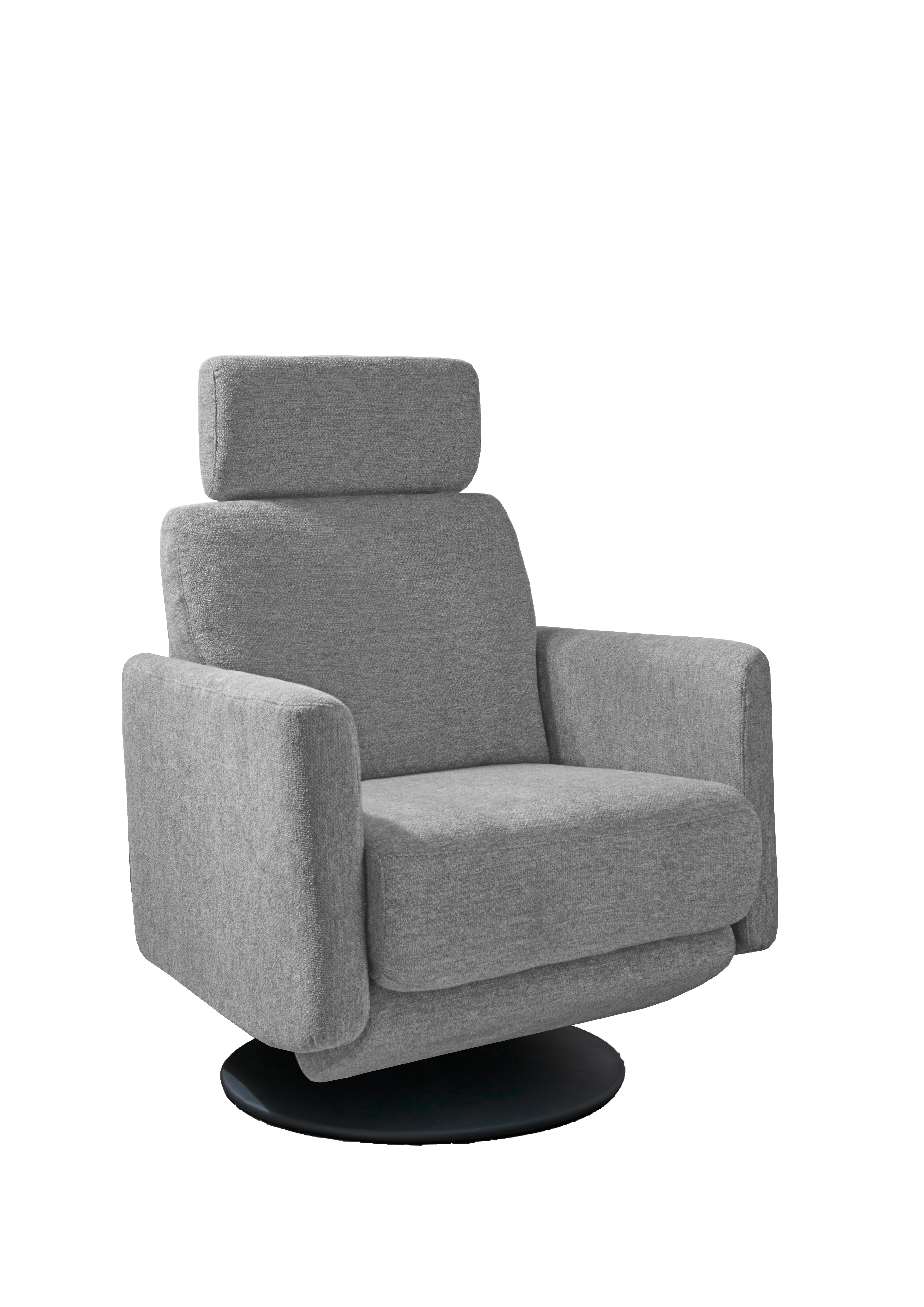 Relaxsessel Centrale T: 87-154 cm, Silberfarben - Silberfarben/Schwarz, MODERN, Textil (77/105/87-154cm) - Livetastic