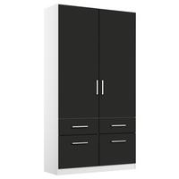 Drehtürenschrank 91 cm Berlin Weiß/Grau - Weiß/Grau, MODERN, Holzwerkstoff (91/210/54cm) - Rauch Möbel