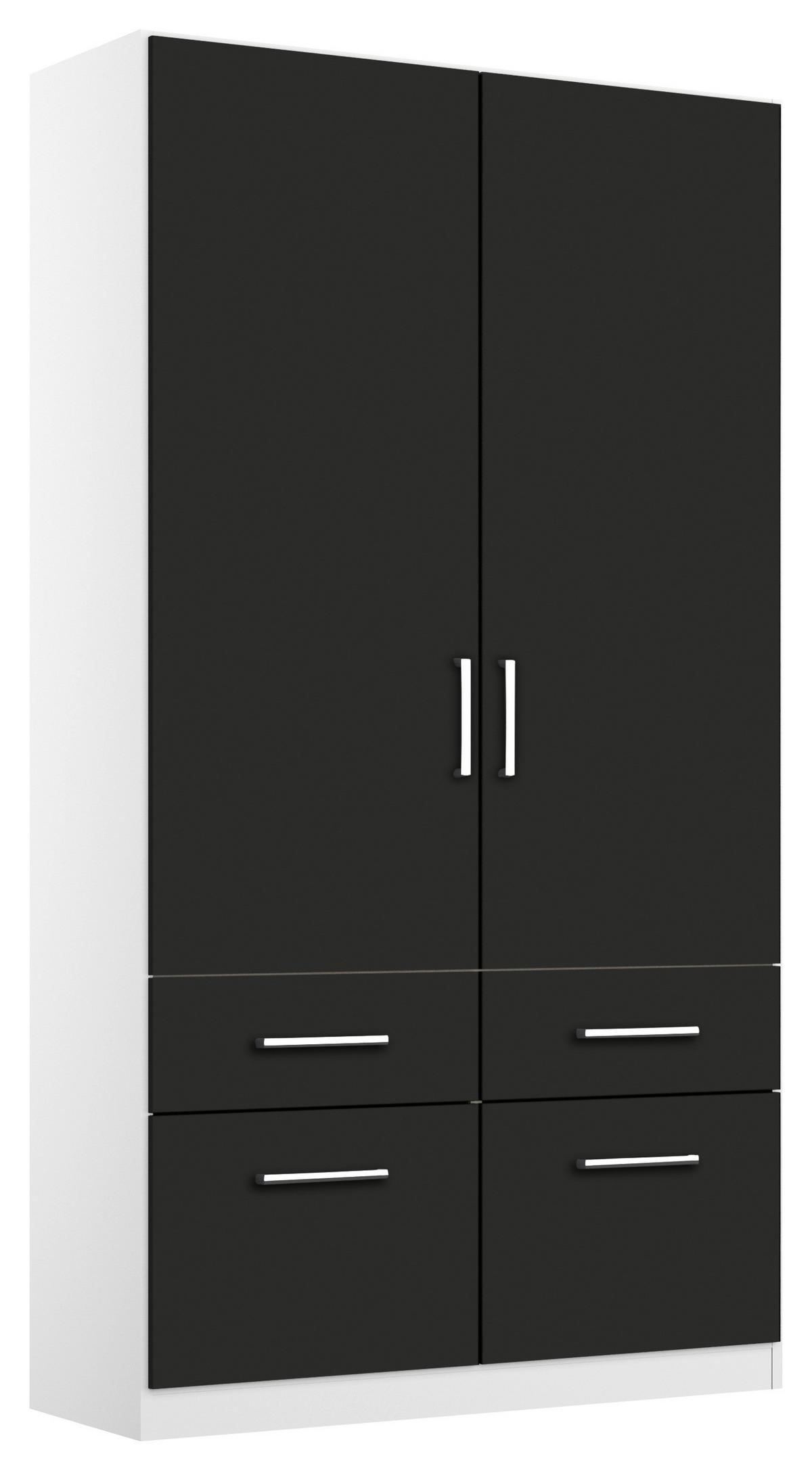 Drehtürenschrank 91 cm Berlin Weiß/Grau - Weiß/Grau, MODERN, Holzwerkstoff (91/210/54cm) - Rauch Möbel