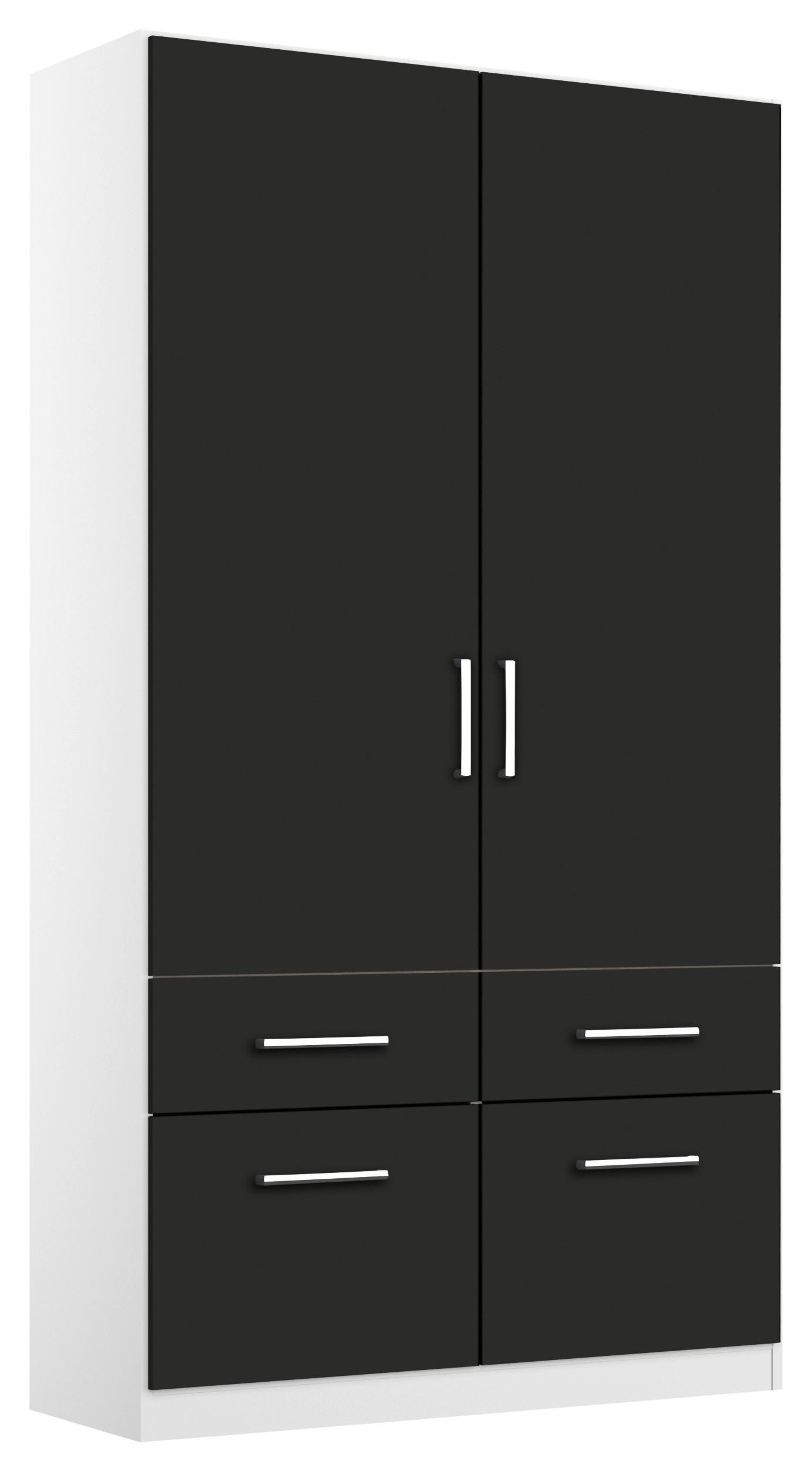 Drehtürenschrank B: 91 cm Berlin Weiß/Grau