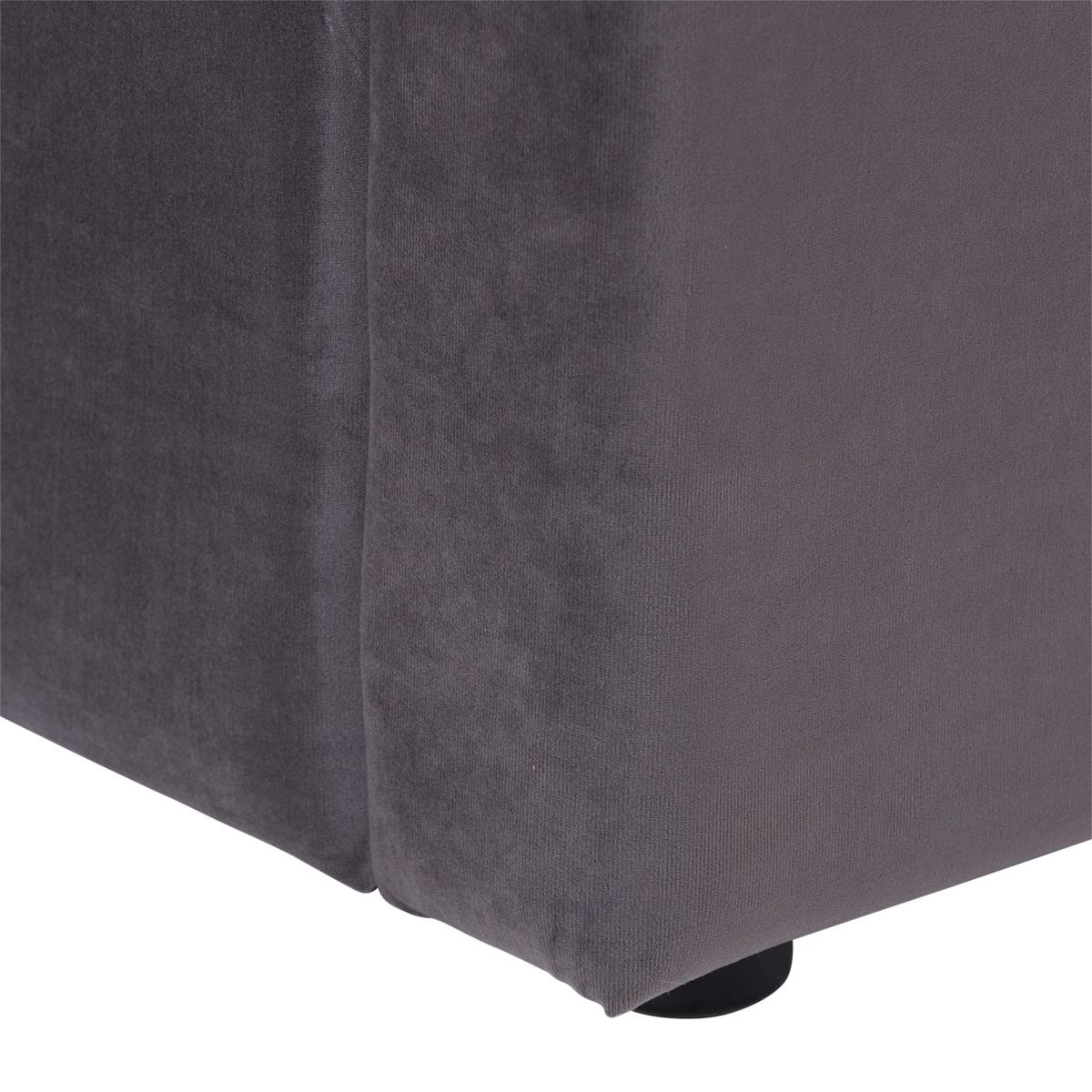 Polsterbett mit Lattenrost 180x200 cm Dorry Dunkelgrau - Dunkelgrau/Schwarz, MODERN, Holz/Holzwerkstoff (180/200cm) - Livetastic