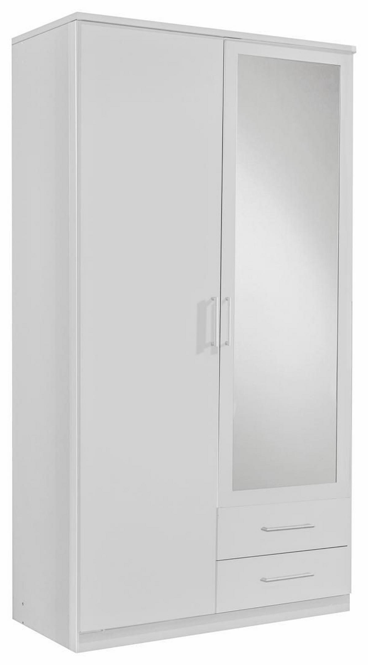 Šatní skříň OSAKA šířka 90cm - bílá/barvy hliníku, Konvenční, kompozitní dřevo/plast (90/199,5/58cm) - MID.YOU