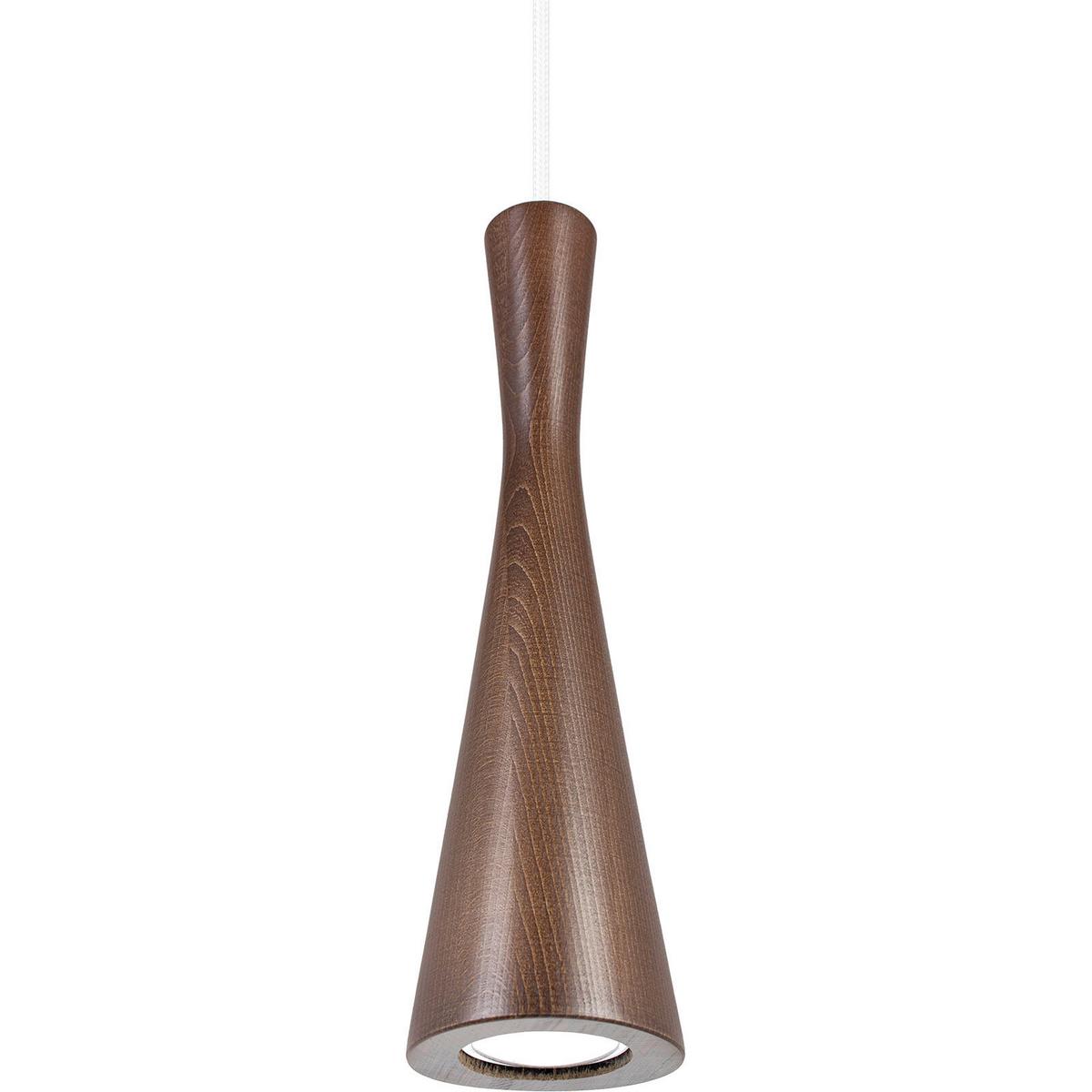 HÄNGELEUCHTE 8510130 VEGAS - Nussbaumfarben/Weiß, Natur, Holz (10/90-140cm)