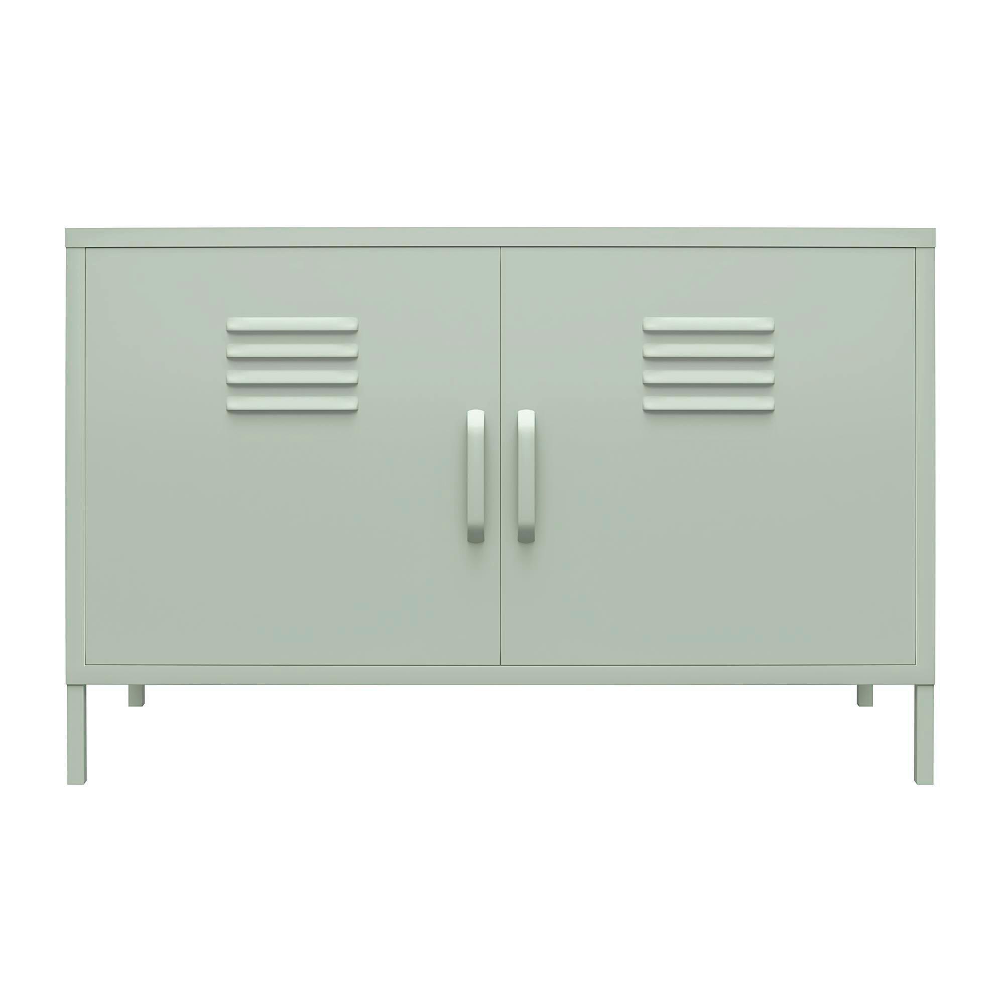 Highboard Mission District Hellgrün B: 100 cm - Hellgrün, Design, Metall (100/64/40cm) - MID.YOU