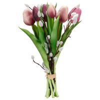Tulpenbund lila/Grün, ca. 32 cm - Lila/Grün, Basics, Kunststoff (32cm)