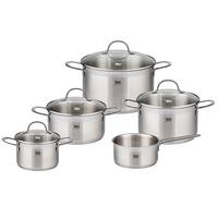 Kochtopfset 5-teilig Edelstahl mit Deckel - Edelstahlfarben, Basics, Metall - ELO