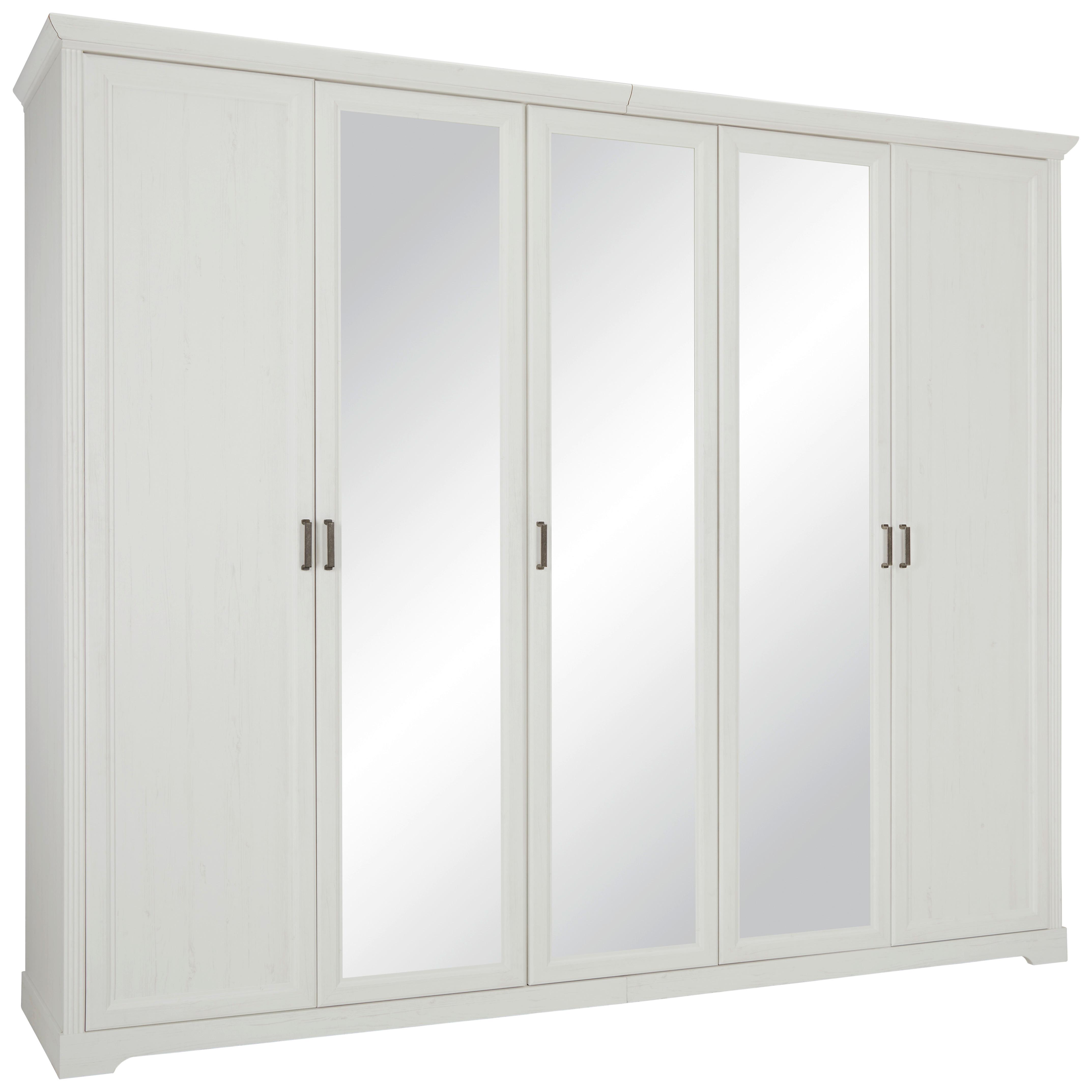 Skříň bílá,š. 264cm - bílá/barvy niklu, Romantický / Rustikální, kov/kompozitní dřevo (264/220/64cm)