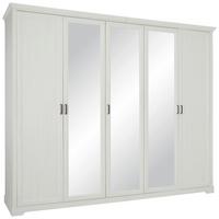 Skriňa biela,š. 264cm - biela/niklová, Romantik / Landhaus, kov/kompozitné drevo (264/220/64cm)