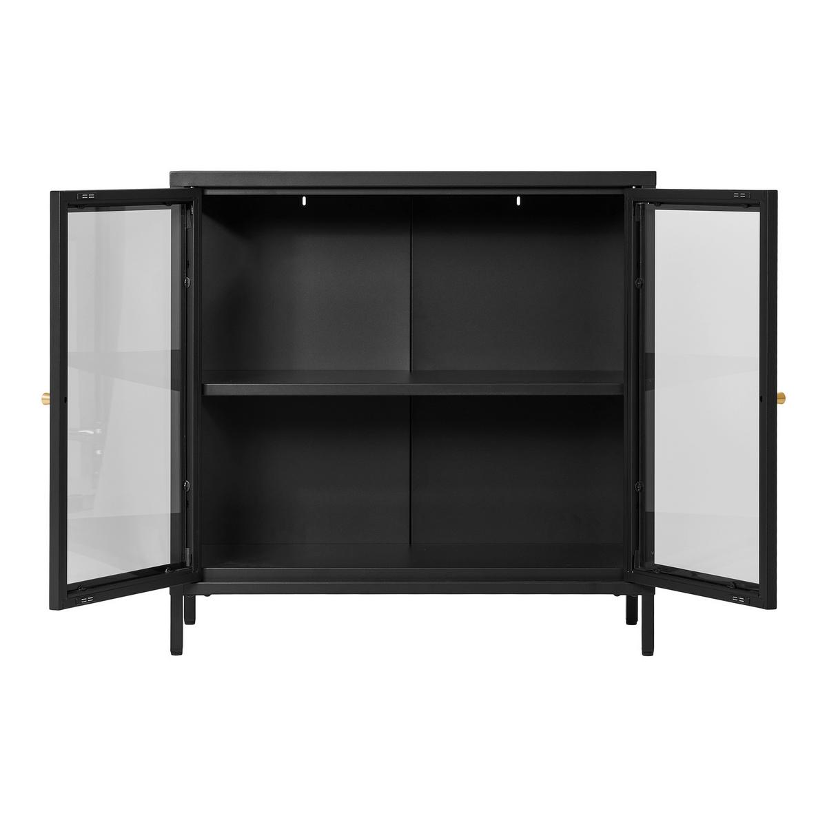 GARDEROBENSCHRANK Dalby Schwarz B: 80cm - Transparent/Schwarz, Design, Glas/Metall (80/80/35cm) - MID.YOU
