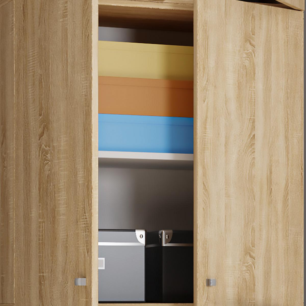 Mehrzweckschrank Lona Xxl Eiche Dekor Bxh: 70/223 Cm - Schwarz/Sonoma Eiche, MODERN, Holzwerkstoff (70/223/39cm) - MID.YOU