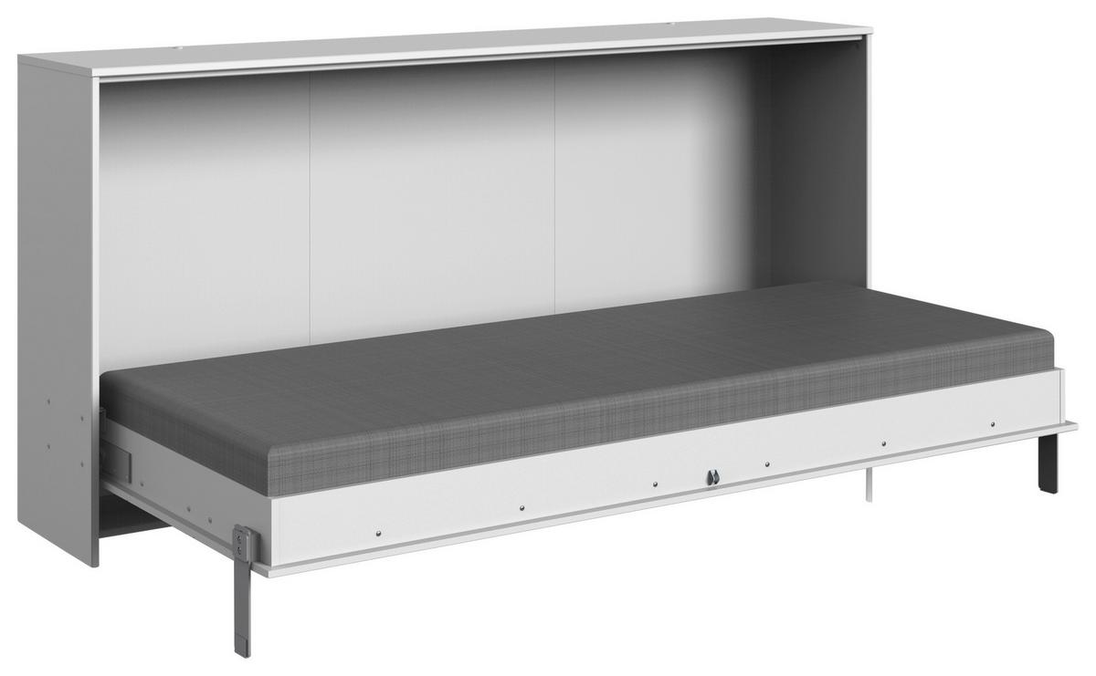 Schrankbett mit Lattenrost 90x200 Juist Weiß - Weiß, KONVENTIONELL, Holz/Holzwerkstoff (90/200cm) - MID.YOU