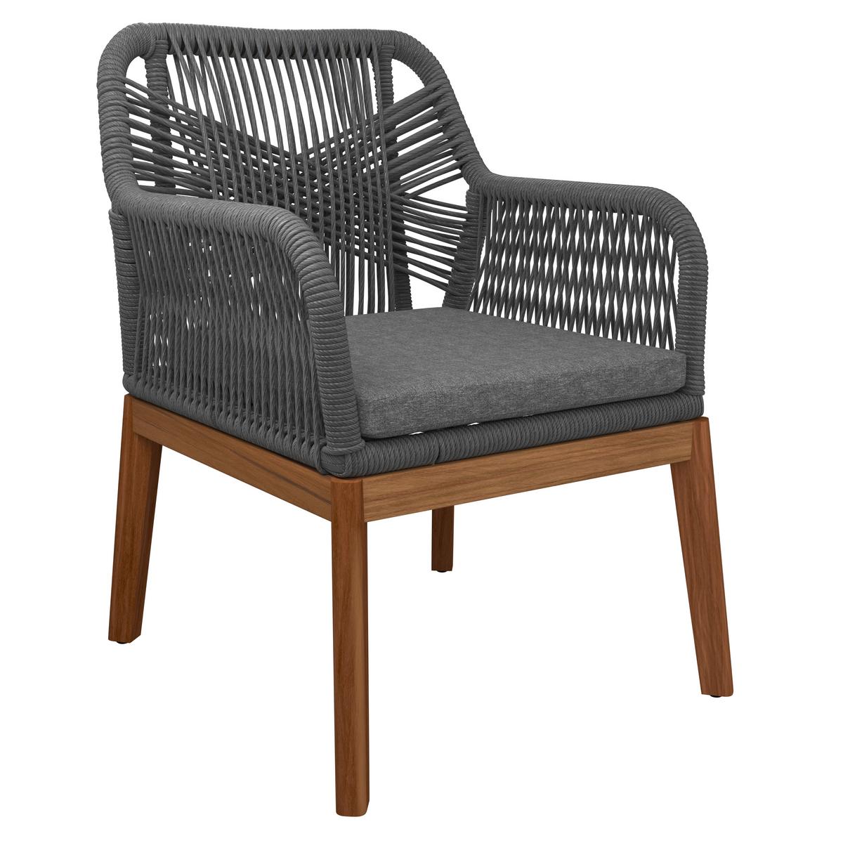 ZAHRADNÍ ŽIDLE FINN - šedá/barvy teak, Moderní, kov/dřevo (64/87/65cm) - Mömax