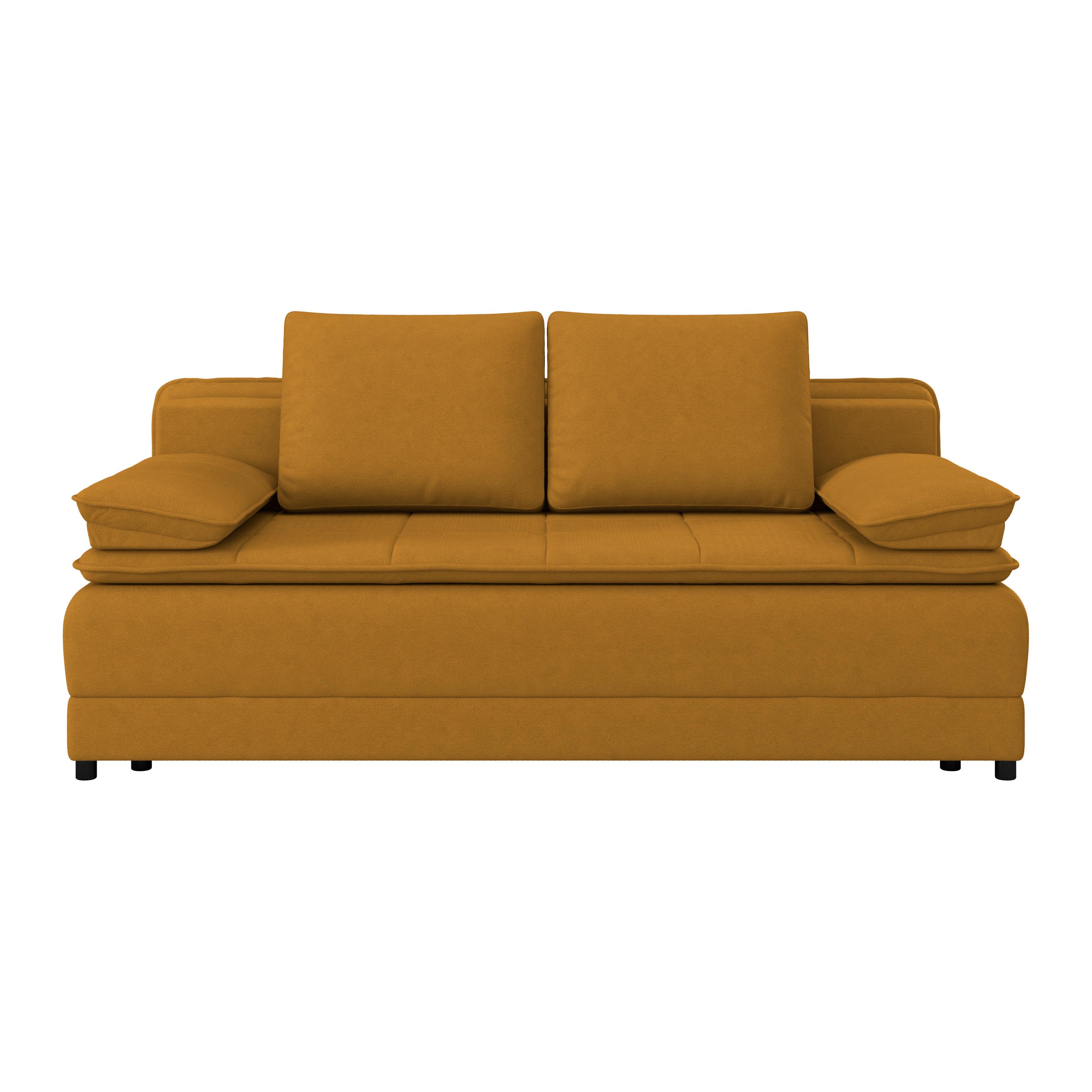 Pohovka s funkciou žltá farba - čierna/žltá, Modern, textil/plast (202/73-92/105cm) - Luca Bessoni