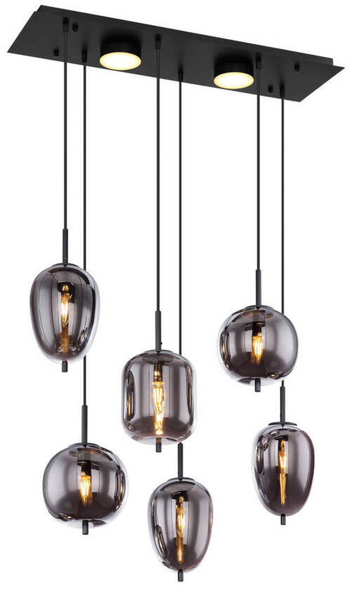 Led-hängeleuchte 3000k, 21w - Opal/Schwarz, Design, Glas/Kunststoff (80/34/120cm) - Globo