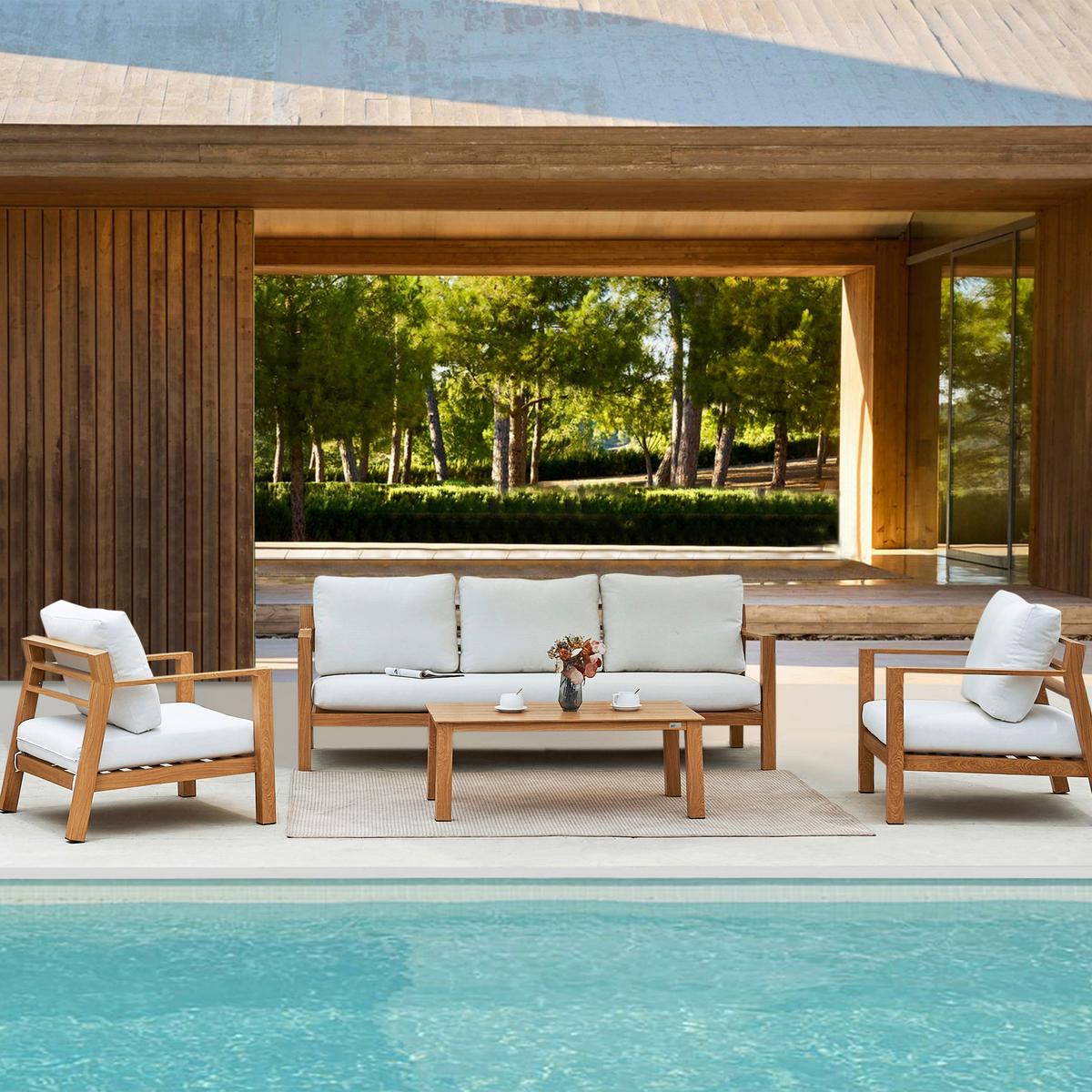 Dining-Loungeset Orla - Eichefarben/Braun, MODERN, Metall (223,5/89/73,5cm) - Ambia Garden