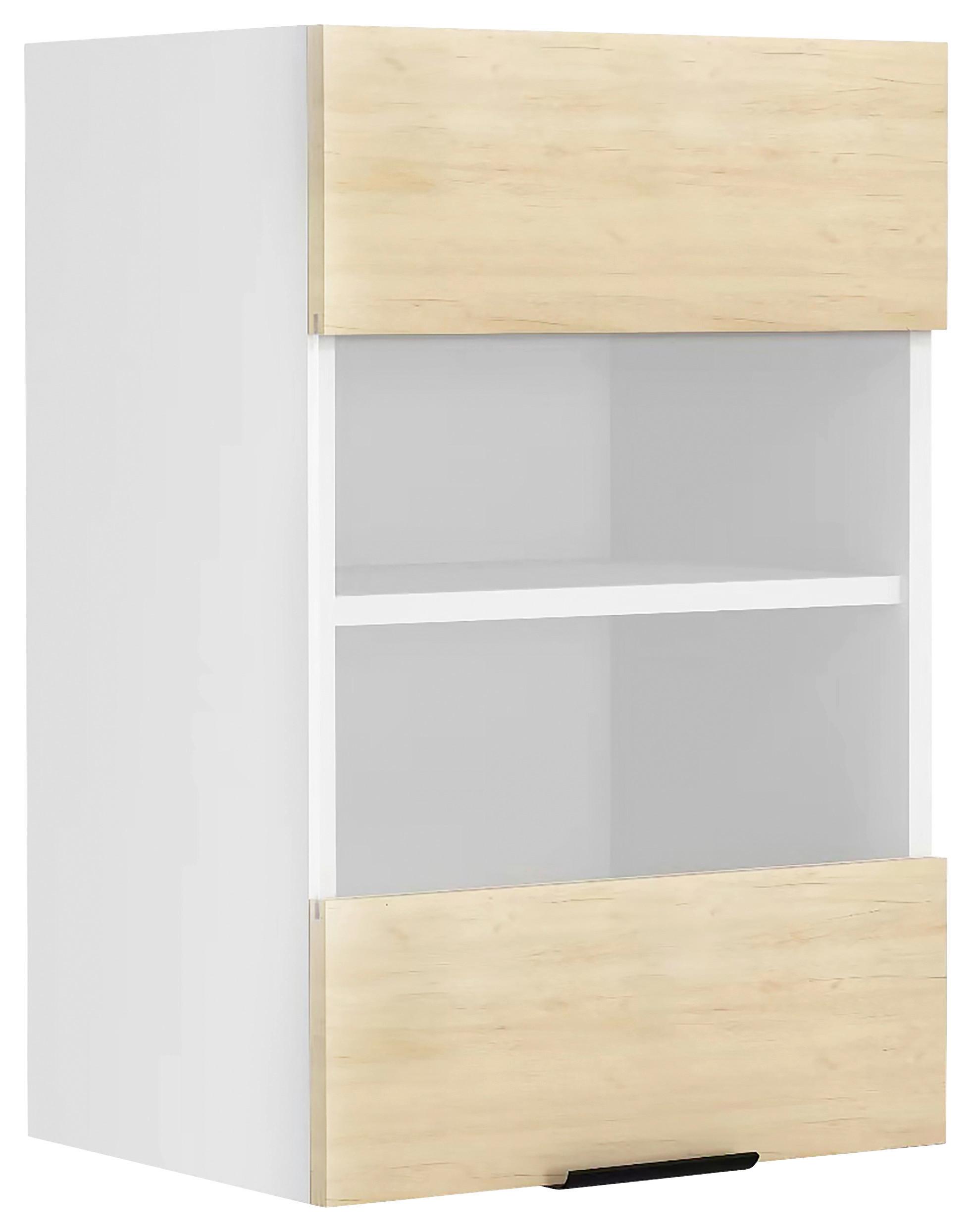 Küchenoberschrank Fasola Honigeiche/Weiß B: 40 cm - Honigeiche/Weiß, Trend, Glas/Holzwerkstoff (40/60/31cm) - MID.YOU
