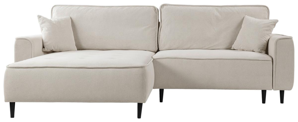 Ecksofa Blues Beige/schwarz, 183 Cm - Beige/Schwarz, Design, Textil (183/263cm) - MID.YOU