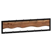 Wandgarderobe Akazie Akazienfarben/schwarz B: 80 Cm - Schwarz/Braun, LIFESTYLE, Holz/Metall (80/20/8cm) - MID.YOU
