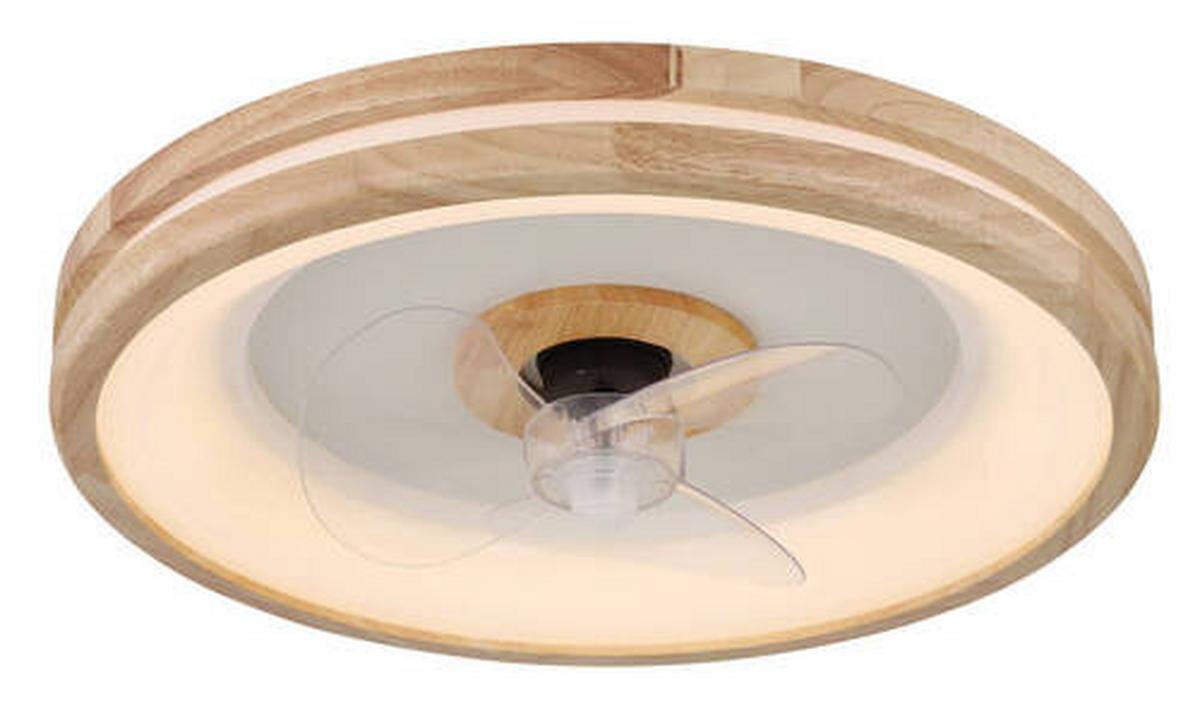 Deckenventilator 03650 - Transparent/Dunkelbraun, Natur, Kunststoff/Metall (50/12,5cm) - Globo